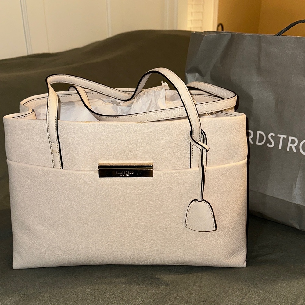 100% Goat Leather Kate Spade Cream Leather handbag